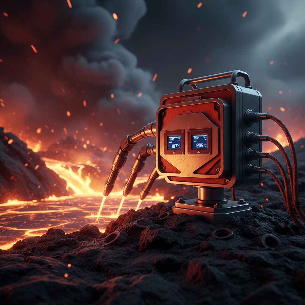 High-temperature thermal sensor array for volcano research